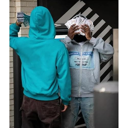 Zip up Hoodie Y2k Oversized Graphic Hoodies Unisex Grunge Jackets Streetwear Vintage 2000s Emo Clothes thumbnail 3