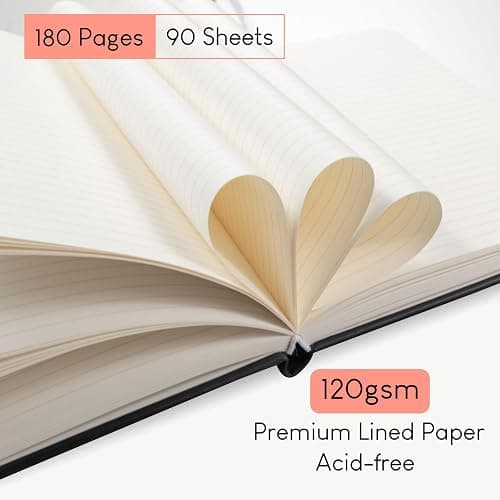 STATIONERY ISLAND A5 Lined Notebook, Journal Lined Hardcover with 120gsm Premium Thick Paper, 180 Pages Hardback Ruled Journal Notebook for Writing, Working, Study, Planning, Diary, Journaling thumbnail 6