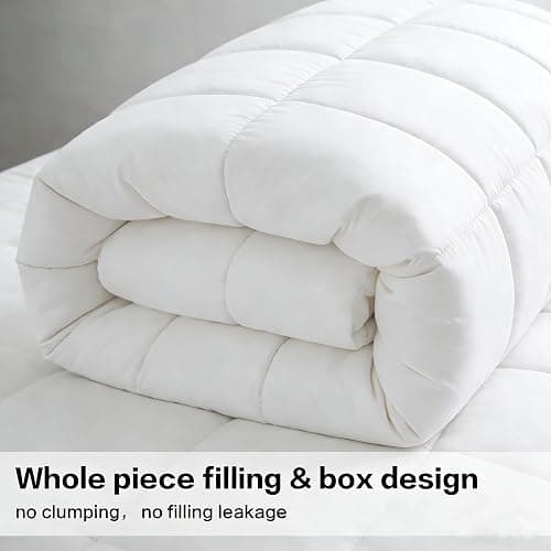 All Season Queen Size Comforter -Soft Quilted Down Alternative Breathable Duvet Insert with Corner Tabs - Luxury Hotel Collection-Reversible Fluffy Washable(88 by 88 inches,White) thumbnail 2