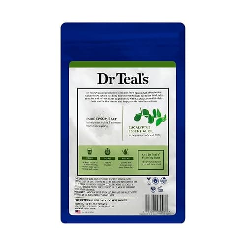 Dr Teal's Epsom Salt Magnesium Soak, Relax & Relief with Eucalyptus & Spearmint Essential Oils, 3 lbs thumbnail 3