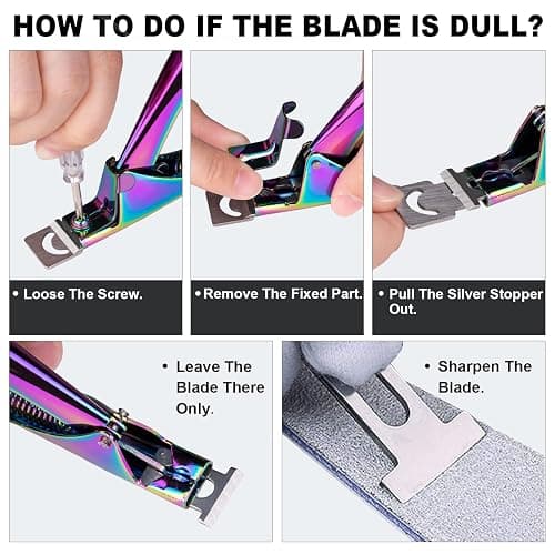 Chameleon Premium Adjustable Nail Clippers for Acrylic Nails, Stainless Steel Cutter Trimmer for Artificial Fake False Tips Manicure Sharp Blade Clip Tool for Salon Home Nail Art Beauty Design DIY thumbnail 5
