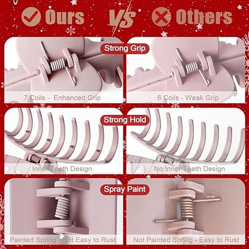 TOCESS Big Hair Claw Clips for Women - Neutral Large Claw Clip for Thin Thick Curly Hair 90's Strong Hold 4.33 Inch Nonslip Matte Jumbo Hair Clips (8 Pcs) thumbnail 3