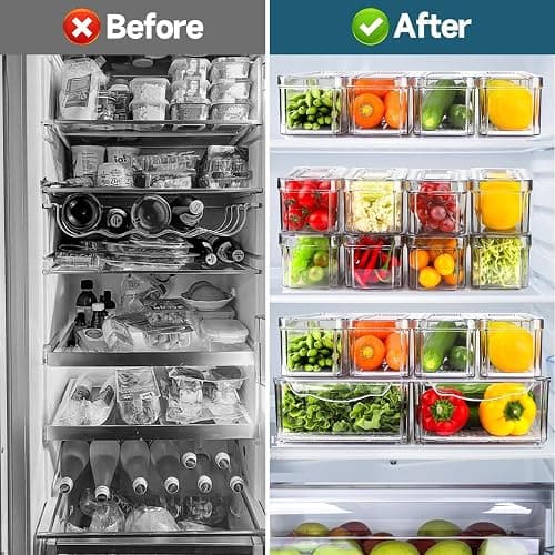 IVODEELA 14 Pack Fridge Organisers with Lids thumbnail 3