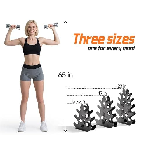 5-Tier | 4-Tier | 3-Tier Dumbbell Rack Only for Home Gym Women Dumbbell Holder with Handle Weight Racks For Free Weights Dumbbell Tower (Dumbbells Not Included) thumbnail 7