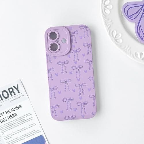 Lovmooful for iPhone 16 Plus Case Cute Ribbon Bowknot Heart-Purple | Compatible for iPhone 16 Plus Case,Cool Design,for Girls Women,Soft TPU,Shockproof,Protective,Girly thumbnail 7