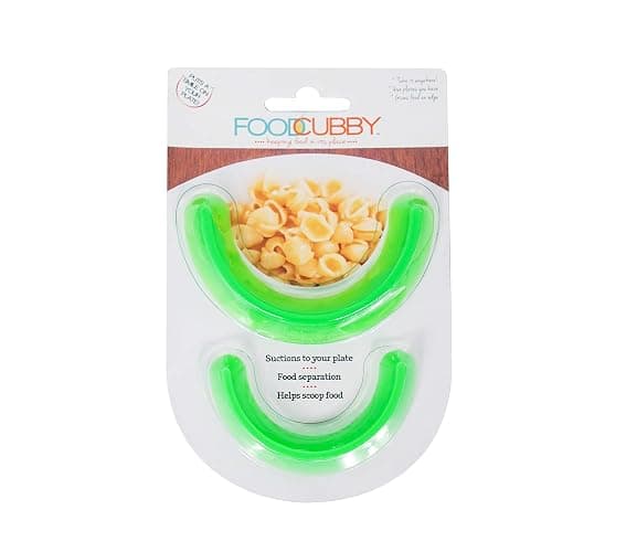 Food Cubby Plate Divider 2 PACK Green - Food Separator - Food Safe Silicone - Image 1