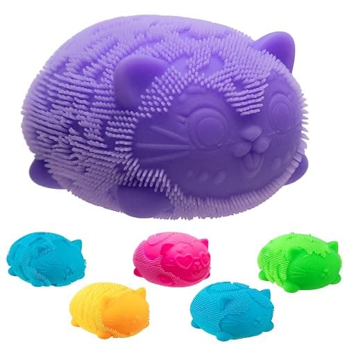 Schylling Needoh Wild Cats Fuzz Ball - Sensory Squeeze Toy - Colors May Vary - Image 1