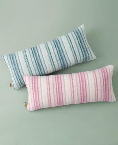 UGG Throw Pillow for Couch – Knit Accent Pillow Soft Striped Lumbar Decorative Pillow for Sofa Bed & Home Decor, Pink Living Room Decor, 36" x 14" (Joana) thumbnail 8