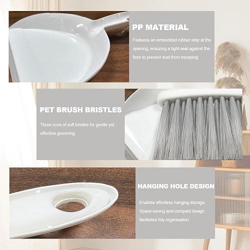 NBGYTECH Mini Broom and Dustpan Set Small Dust pan & Brush Set Portable Cleaning Tools for Home Office RV Camping Learning (Blue) thumbnail 6