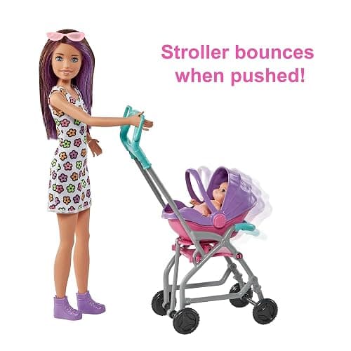 Barbie Skipper Babysitters Inc. Playset with Skipper Babysitter Doll (Brunette), Stroller, Baby Doll & 5 Accessories, Toy for 3 Year Olds & Up, GXT34 thumbnail 4