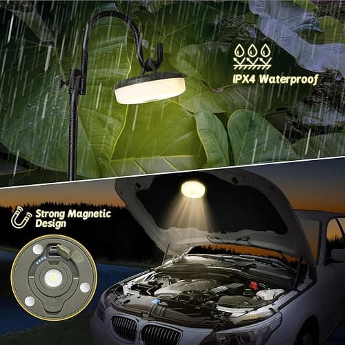 Camping String Lights, Outdoor String Lights with 8 Lighting Modes, Rechargeable String Light Camping 2 in 1, Waterproof Portable Stowable USB Camping Lights for Camping, Yard, Party Decor 32.8 ft thumbnail 6