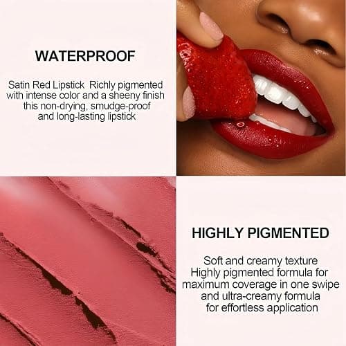 Premium Red Lipstick Lip Liner and Lipstick Set - 2-in-1 Matte Lip Kit for Women with Long Lasting Waterproof and Smudge-Proof Formula, Perfect for Date Night & Parties thumbnail 3