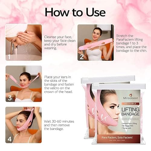 ParaFaciem Reusable V Line Mask Facial Slimming Strap Double Chin Reducer Chin Up Mask Face Lifting Belt V Shaped Slimming Face Mask thumbnail 5