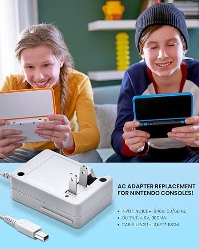 3DS Charger, VOYEE 3DS Charger Compatible with Nintendo 3DS/ DSi/DSi XL/ 2DS/ 2DS XL/New 3DS 100-240V Wall Plug Adapter thumbnail 7