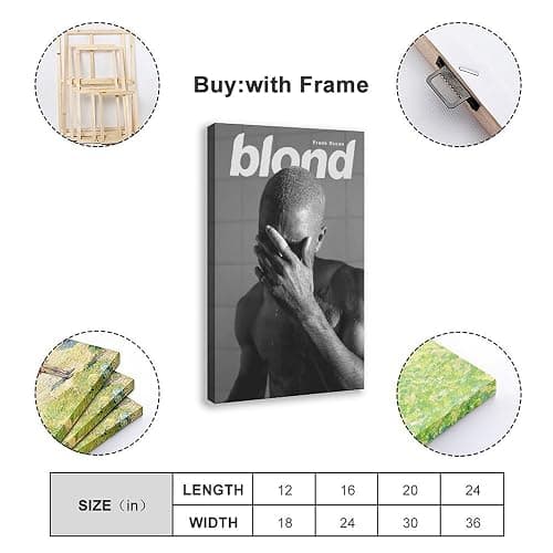 Frank Ocean Poster Blonde Poster Album Cover Canvas Poster Wall Art Decor Print Picture Paintings for Living Room Bedroom Decoration Frame-style08x12inch(20x30cm) thumbnail 2