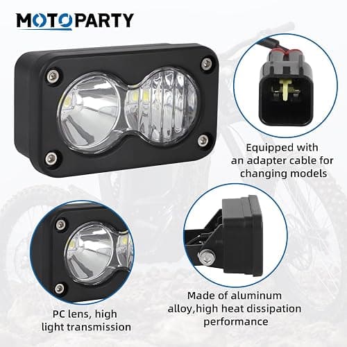 Dirtbike Headlight Kit for Sur-Ron Segway X260 Talaria Sting R MX4 PC Lens Motorcycle Light Bar Led Headlamp with Blue Light Switch thumbnail 2