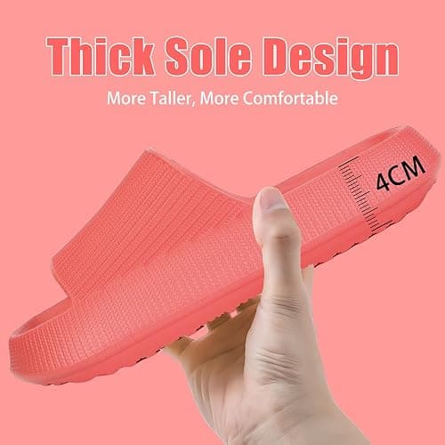 rosyclo Cloud Slippers for Women and Men, Pillow House Slippers Shower Shoes Indoor Slides Bathroom Sandals, Ultimate Comfort, Lightweight, Thick Sole, Non-Slip, Easy to Clean | Pillow House Slippers, Shower Shoes, Indoor Slides, Bathroom Sandals, Thick Sole thumbnail 3