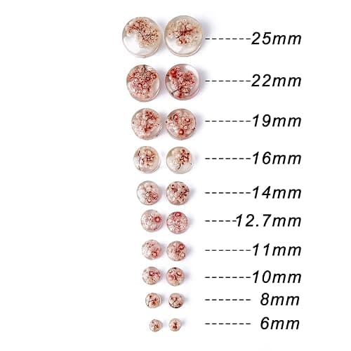 Jewseen 2Pcs Flower Ear Gauges 2g to 1'' Organic Real Flower Resin Plugs thumbnail 6