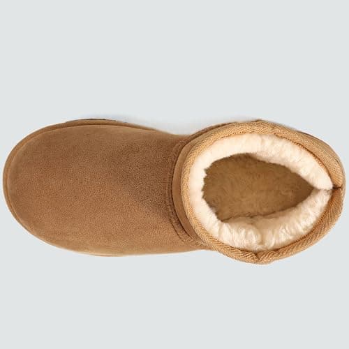 Wishcotton Women's Cozy Short Bootie Slippers House Shoes | Winter Warm, Hard Bottom, Fuzzy Lining, Indoor Outdoor thumbnail 7