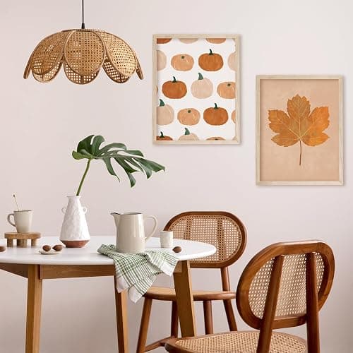 JarThenaAMCS 12Pcs Halloween Wall Art Prints Boho Ghost Pumpkin Black Cat Art Poster Black Orange Wall Decor For Fall Gallery Living Room Bedroom, UNFRAMED, 11 x 14 Inch thumbnail 3