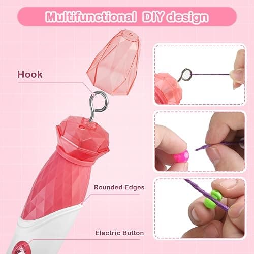 DIY Hair Salon Toys for Girls, Automatic Hair Braiding Machine & Rope Braider with Accessories, Kids Hair Styling Tool for Girls 3 4 5-12 Years Old thumbnail 4