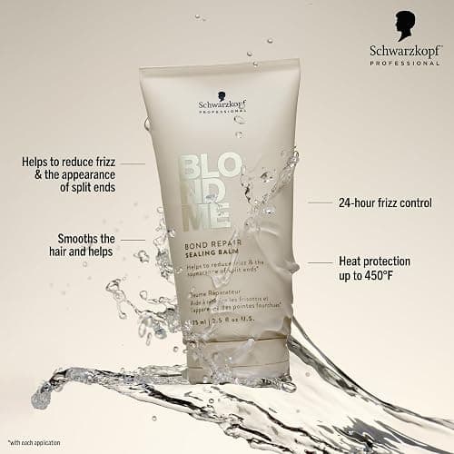 BlondMe Bond Repair Sealing Balm for Blonde Hair, 2.5 Fl Oz | Tame Split Ends & Reduce Frizz | Heat Protection | For Shiny, Smooth Blonde, Lightened, & Grey Hair thumbnail 2