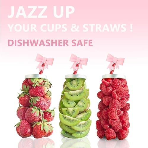 YAYAYOUNG 3 Pcs Classic Pink Bow Straw Covers Cap Toppers Compatible with Stanley 30&40 oz Tumbler Cup,Reusable Cute Silicone Straws Tips Lid Protectors for 0.4 in/10mm Stanleys Cups Straw Accessories - 63-3 Packs thumbnail 5