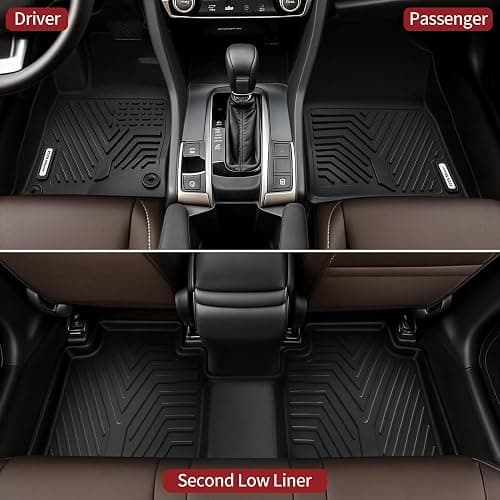 YITAMOTOR Floor Mats Fit for 2007-2013 Chevrolet Silverado/GMC Sierra 1500&2007-2014 Silverado/Sierra 2500 HD/3500 HD Crew Cab, TPE All Weather Floor Liners, 1st & 2nd Row Mats Set Accessories, Black thumbnail 5