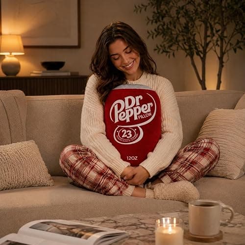 Dr Pepper Pillow Plush, Soda Can Shaped Throw Pillow, Funny Food Plush Cushion, Soft Decorative Pillow for Couch Bed Office, Funny Pillow for Any Occasion, Cute Aesthetic Room Decor for Kids & Adults thumbnail 4