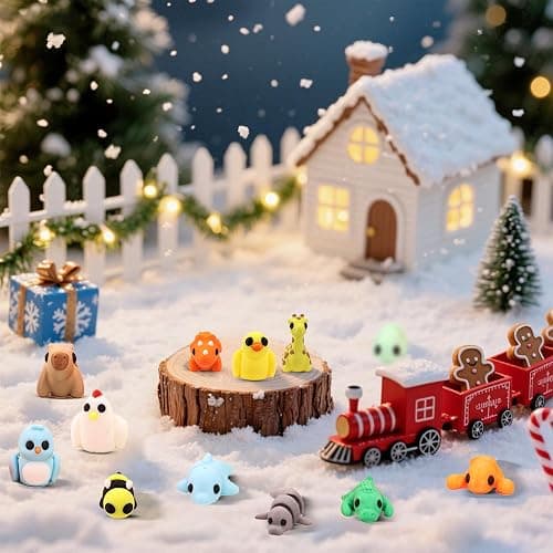 VABAO 65 PCS 3D Printed Animal Figurines Set, Articulated Animal Figurines,Fidget Toys, Flexible Desk Decor, Party Favor, Gifts for Girls and Boys, Office Desk Pets, School Gifts thumbnail 2