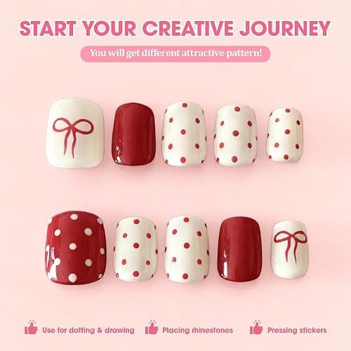 Nail Dotting Pen 5 in 1, Ballpoint Pen Design Nail Dotting Tool for Manicure Art Painting with 4 Size Marking and Pressing Head, Perfect for Nail Art Painting, Rhinestones DIY and Salon thumbnail 8