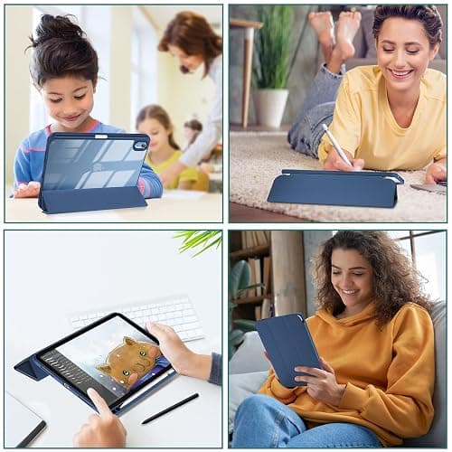 ProCase Hülle für iPad (A16) 11" Generation 2025 / iPad 10 Generation 10,9" 2022 Schutzhülle mit Stifthalter Stoßfeste Smart Case Cover Auto Schlafen/Wachen -Navy thumbnail 9