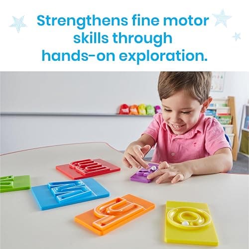 hand2mind MarbleTracers - Lowercase Letters, 24 Letter Tracing Trays, 10 Marbles, Preschool Learning Activities, Fine Motor Skills Toys, Kindergarten Centers for Classroom, Handwriting Practice thumbnail 2