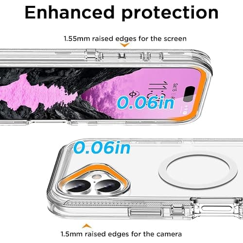 AICase for iPhone 17 Case Clear with Magsafe Heavy Duty Drop Protection Full Body Rugged Shockproof/Dust Proof Triple Layer Transparent Military Protective Tough Durable for iPhone 17 6.3"_1 thumbnail 4