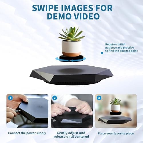 LeviOiia Levitating display stand, Magnetic levitation for collectibles and car models, Floating display for toys and figures, Hovering platform, Maglev rotating levitator and holder thumbnail 3