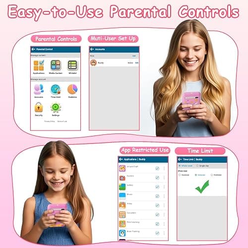 Kids Smart Phone Toys with 3.97" Touchscreen, Christmas Birthday Gifts for Kids Ages 3-12, Toddler Learning Cell Phone with Games & Dual Camera, Girls Phone Toys for Age 3 4 5 6 7 8 9 Years Old thumbnail 6