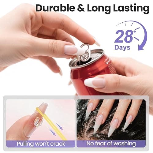 Lavender Violets 15ml 5 in 1 Nail Glue Gel for Nail Tips and Clear Acrylic Nails Long Lasting, Curing Needed UV Extension Glue for False Nail Tips and Press on Nails, Christmas Nail Art A111 thumbnail 3