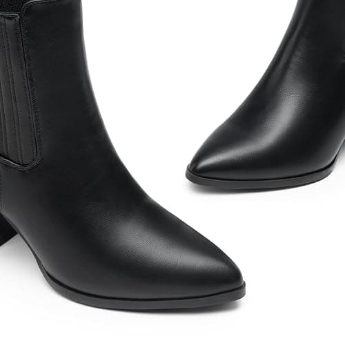 DREAM PAIRS Women's Ankle Boots Pointed Toe Chunky Block Heel Ankle Bootie Fall Short Booties Shoes thumbnail 5