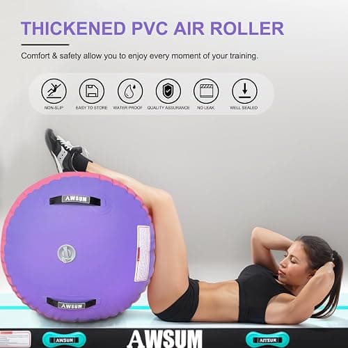AWSUM Gymnastics Barrel Tumbling Equipment Air Roller Training Inflatable Back Handspring Trainer for Octagon Tumble Mat Gym Cheerleading Home Use 1 PCS，No Electric Pump thumbnail 4