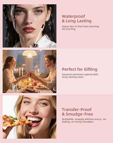 KIMUSE Lip Stain, Long Lasting Lip Stain Peel Off, Waterproof Peel Off Lip Liner Stain, Transfer-Proof Lip Tint Stain with Tweezer, Highly Pigmented Color, Matte Finish thumbnail 5