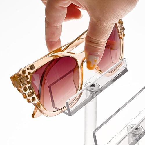 MOOCA 3 Tier Premium Acrylic Eyewear Display Stand, Sunglasses Rack Holder, Sunglasses Stand, Eyewear Organizer for Eyeglasses, 5 in H thumbnail 5