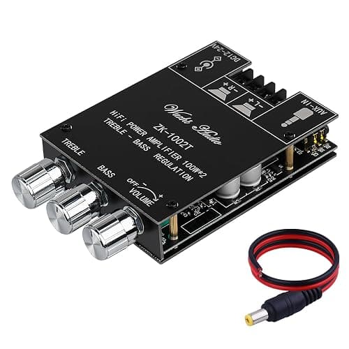 ARRAROWN ZK-1002T 2.0 Channel Bluetooth 5.0 Amplifier Board 200W HiFi Subwoofer Audio AMP with Treble and Bass Control BT and AUX Inputs, DC 12-24V 2.0 Channel Stereo AMP Module for DIY Speakers - Black3 ZK-1002T - Image 1