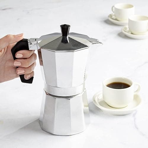 Primula Classic Stovetop Espresso and Coffee Maker, Moka Pot for Italian and Cuban Café Brewing, Greca Coffee Maker, Cafeteras, 6 Espresso Cups, Silver thumbnail 2