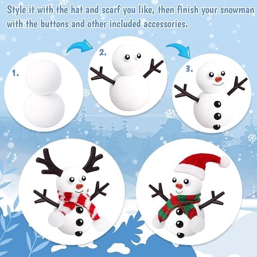 BANBBUR 24 Pack Stocking Stuffers for Kids,Christmas Crafts for Kids Bulk,Build a Snowman Kit,DIY Snowman Crafts Modeling Clay,Christmas Stocking Stuffers Gifts Activities for Boys Girls thumbnail 4