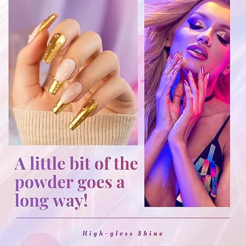 Beetles Chrome Nail Powder Mirror Effect Holographic Aurora Iridescent Pearlescent Manicure Art Decoration Glitter, 8 Colors 1g or 0.5g/Jar DIY Nail Art - A-Sliver Set thumbnail 7