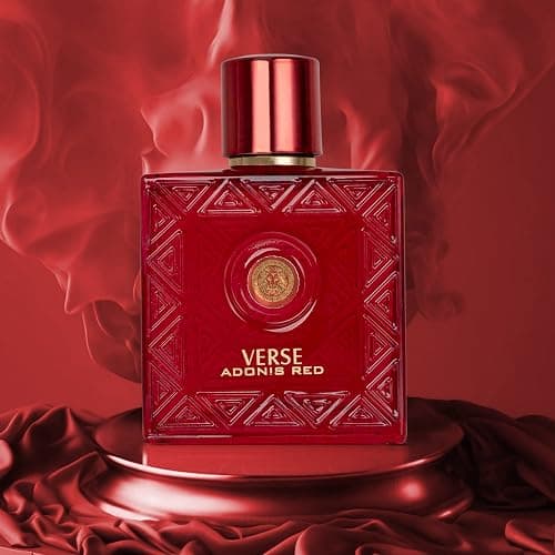 Verse Adonis Red for Men - 100ml Eau De Parfum Spray - Fruity Warm & Floral Fragrance Smell Fresh All Day Long Lasting Includes NovoGlow Carrying Pouch Gift for All Occasions thumbnail 7