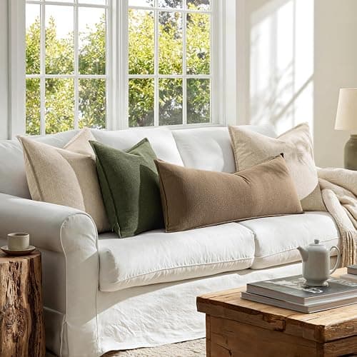 MIULEE Decorative Long Lumbar Throw Pillow Cover for Bed 14x36 Khaki Boho Farmhouse Neutral Couch Pillowcase Pack of 1 Accent Modern Sofa Cushion Livingroom Home Decor (Covers Only) thumbnail 4