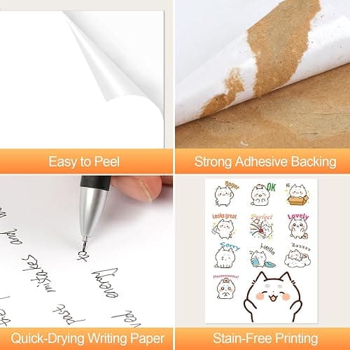 Printable Sticker Paper for Inkjet Printer 40 Sheets 8.5"x11'' Matte Sticker Printer Paper Full Sheet Labels for Laser/Inkjet Printers, Letter Size thumbnail 3