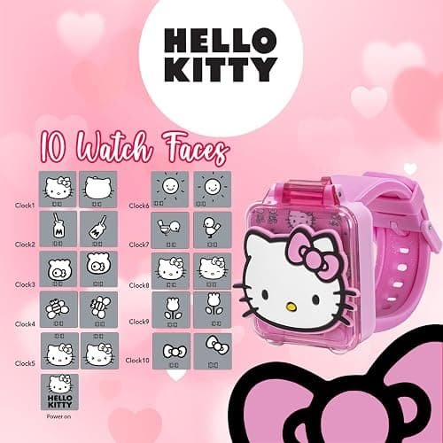 Hello Kitty Kids Educational Watch with Interactive Learning Games, 10 Digital Faces, Alarm, Stopwatch, Timer & Time Teacher, Fun Touchscreen Smart Watch for Girls Ages 6+ Fits Wrists 5.5"-8" thumbnail 3