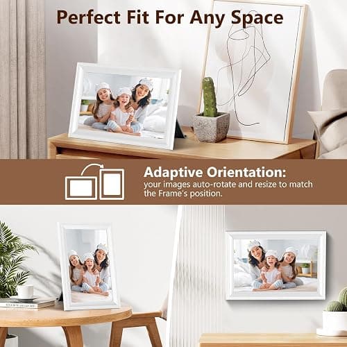 Smart White Digital Picture Frame WiFi Send Photos from Your Phone 16GB Storage 10.1inch 1280x800 IPS Touch Screen Digital Photo Frame Auto-Rotate Wall Mountable Photo Picture Frame Digital thumbnail 5
